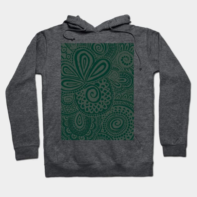 Silver Green Pina Swirls Hoodie by AmyMinori